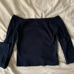 Brandy Melville, ribbed, flattering, off the shoulder, long sleeve